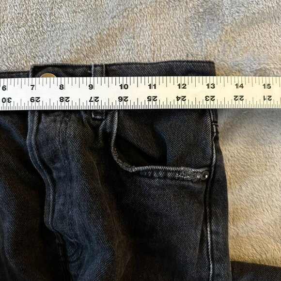 Reformation Jeans Cynthia High Rise Straight Lagoon Destroyed Black 26 - Picture 9 of 12